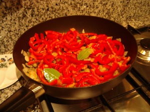 Peppers (capsicum) cooking